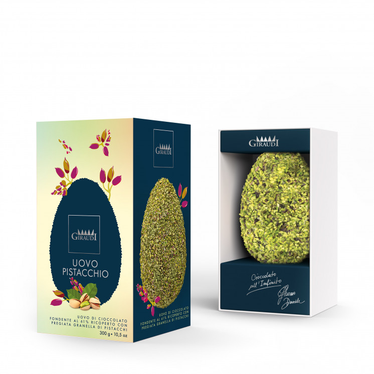 Uovo di Pasqua “Pistacchio in granella” in cofanetto 300 Grammi