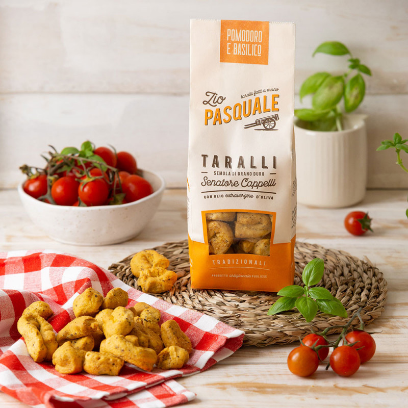 Taralli Pomodoro e Basilico 280 Grammi Taralli Pomodoro e Basilico 280 Grammi