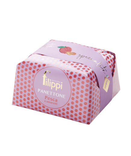 Panettone Pesche e Amaretti 500 Grammi