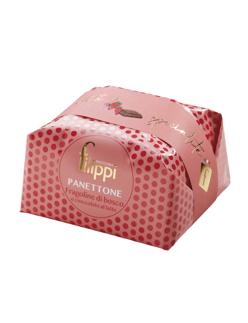 Panettone Fragoline di Bosco e Cioccolato al Latte 500 Grammi