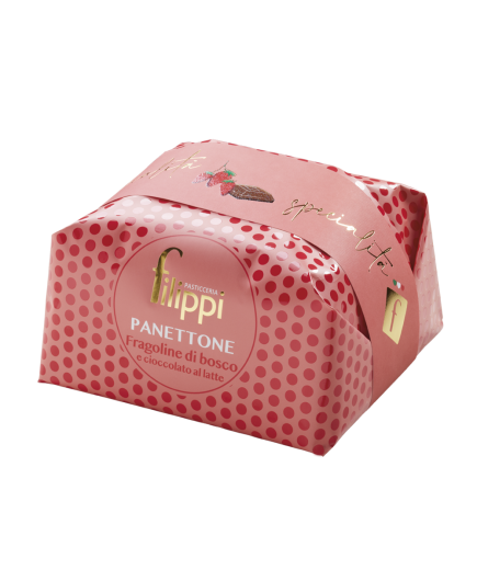 Panettone Fragoline di Bosco e Cioccolato al Latte 500 Grammi